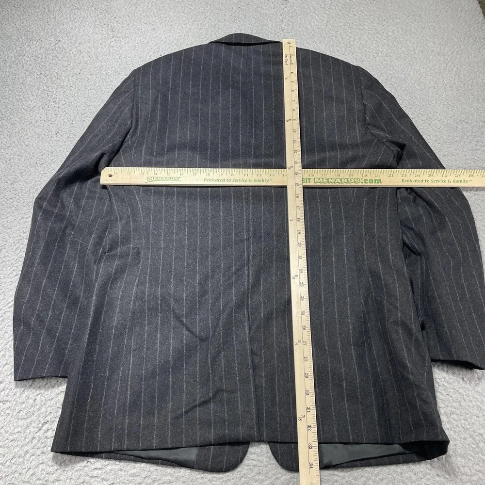Banana Republic Suit Jacket‎ Mens Size 42L Gray Pinstripe 3 Button Made Italy